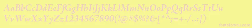 AjensonproBolditsubh Font – Pink Fonts on Yellow Background