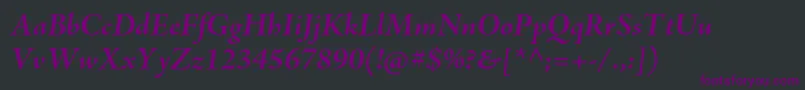 AjensonproBolditsubh-Schriftart – Violette Schriften auf schwarzem Hintergrund