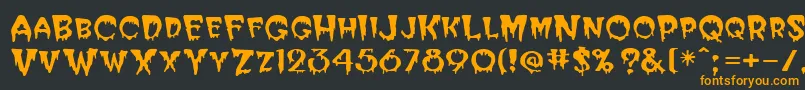 フォントBloodCyrillic – 黒い背景にオレンジの文字