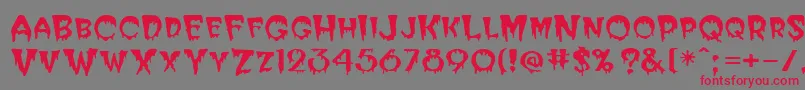 BloodCyrillic Font – Red Fonts on Gray Background