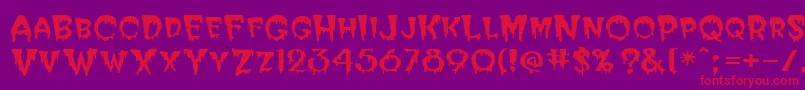 Шрифт BloodCyrillic – красные шрифты на фиолетовом фоне