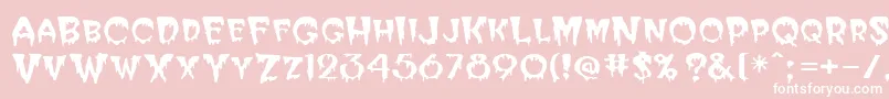 BloodCyrillic Font – White Fonts on Pink Background