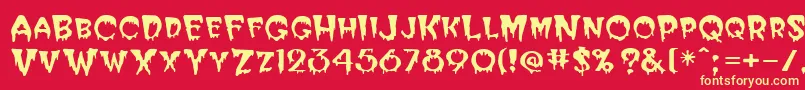 Fonte BloodCyrillic – fontes amarelas em um fundo vermelho