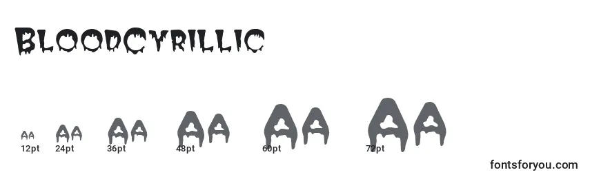 Размеры шрифта BloodCyrillic