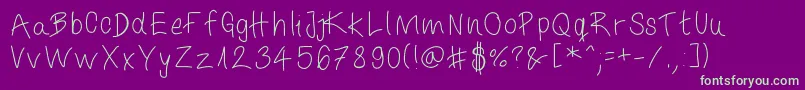 Itiswritten Font – Green Fonts on Purple Background