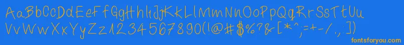 Itiswritten Font – Orange Fonts on Blue Background