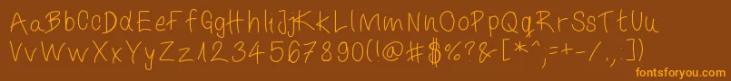 Itiswritten Font – Orange Fonts on Brown Background