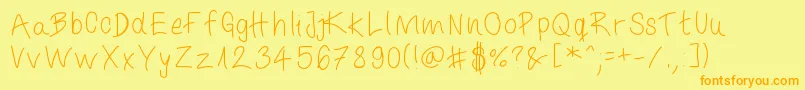 Itiswritten Font – Orange Fonts on Yellow Background