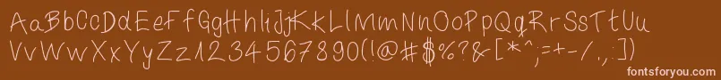 Шрифт Itiswritten – розовые шрифты на коричневом фоне