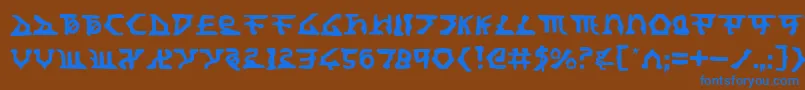 フォントHomewt – 茶色の背景に青い文字