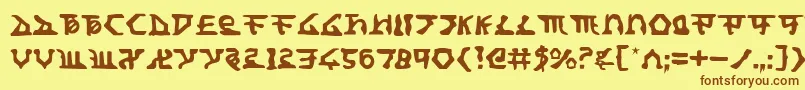 フォントHomewt – 茶色の文字が黄色の背景にあります。