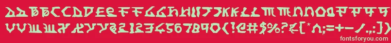 フォントHomewt – 赤い背景に緑の文字