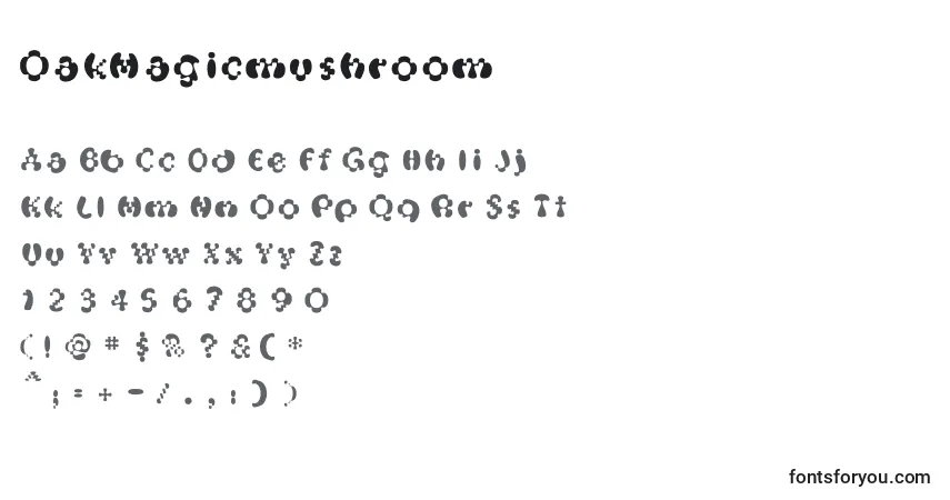A fonte OakMagicmushroom – alfabeto, números, caracteres especiais