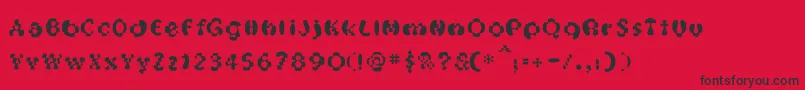 フォントOakMagicmushroom – 赤い背景に黒い文字
