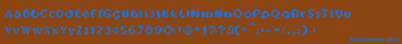 Шрифт OakMagicmushroom – синие шрифты на коричневом фоне