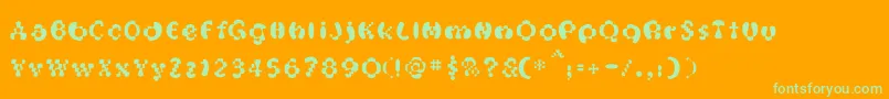 OakMagicmushroom Font – Green Fonts on Orange Background