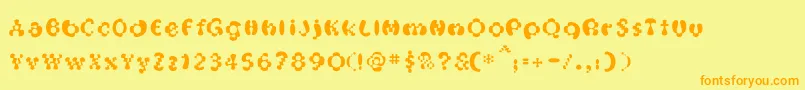 OakMagicmushroom Font – Orange Fonts on Yellow Background
