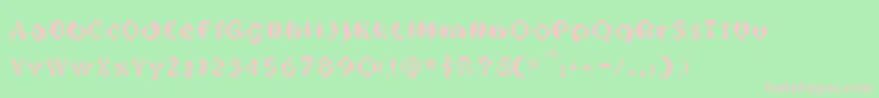 フォントOakMagicmushroom – 緑の背景にピンクのフォント