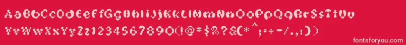 OakMagicmushroom-fontti – vaaleanpunaiset fontit punaisella taustalla