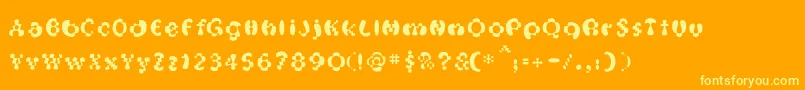 OakMagicmushroom Font – Yellow Fonts on Orange Background
