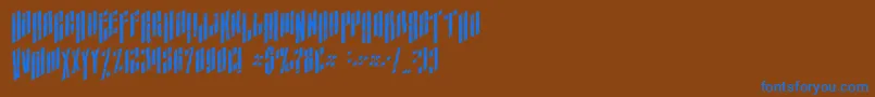 Fonte AlmanacItalicGrunge – fontes azuis em um fundo marrom