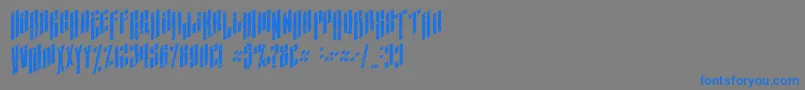 Шрифт AlmanacItalicGrunge – синие шрифты на сером фоне