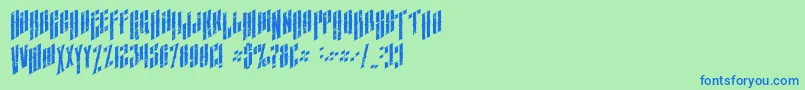 AlmanacItalicGrunge-fontti – siniset fontit vihreällä taustalla