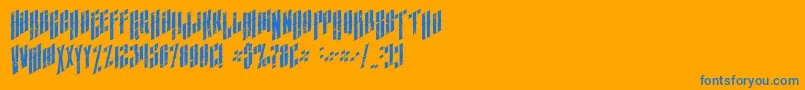 Шрифт AlmanacItalicGrunge – синие шрифты на оранжевом фоне