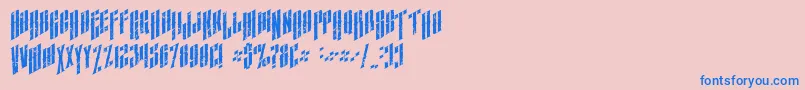 AlmanacItalicGrunge Font – Blue Fonts on Pink Background