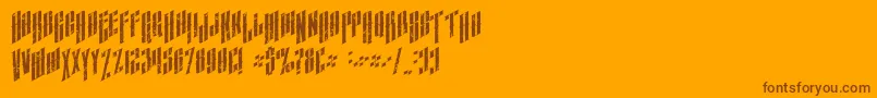Fonte AlmanacItalicGrunge – fontes marrons em um fundo laranja
