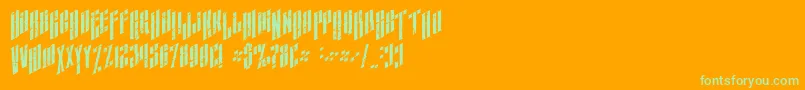Fonte AlmanacItalicGrunge – fontes verdes em um fundo laranja