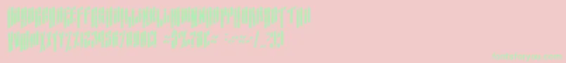 AlmanacItalicGrunge-Schriftart – Grüne Schriften auf rosa Hintergrund