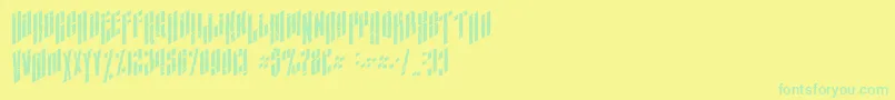AlmanacItalicGrunge-Schriftart – Grüne Schriften auf gelbem Hintergrund