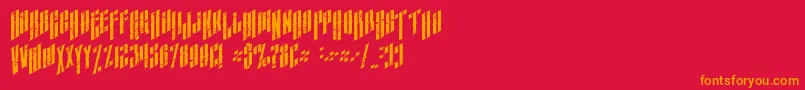 AlmanacItalicGrunge Font – Orange Fonts on Red Background