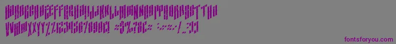 AlmanacItalicGrunge-Schriftart – Violette Schriften auf grauem Hintergrund
