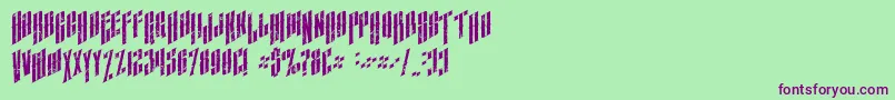 AlmanacItalicGrunge Font – Purple Fonts on Green Background