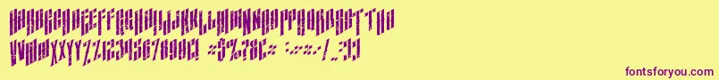 Czcionka AlmanacItalicGrunge – fioletowe czcionki na żółtym tle