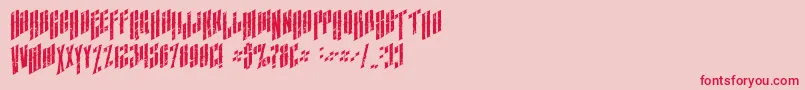 フォントAlmanacItalicGrunge – ピンクの背景に赤い文字