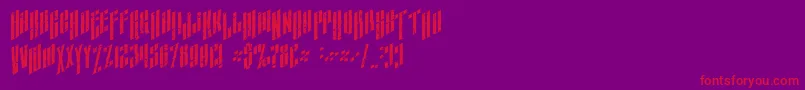 AlmanacItalicGrunge Font – Red Fonts on Purple Background