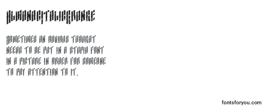 Обзор шрифта AlmanacItalicGrunge (28493)