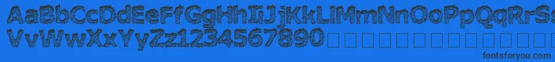 HairyMonster Font – Black Fonts on Blue Background