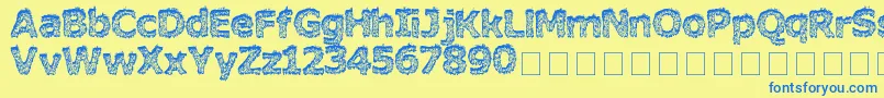 HairyMonster Font – Blue Fonts on Yellow Background