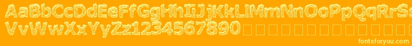 Czcionka HairyMonster – żółte czcionki na pomarańczowym tle
