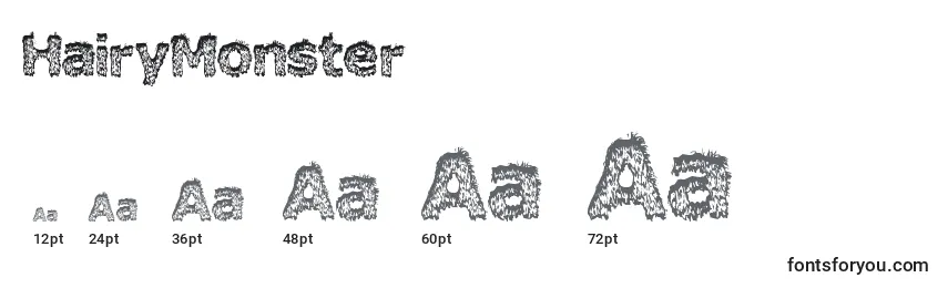 Размеры шрифта HairyMonster