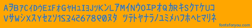 フォントMatrixCodeNfi – オレンジの背景に青い文字