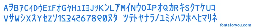 フォントMatrixCodeNfi – 白い背景に青い文字