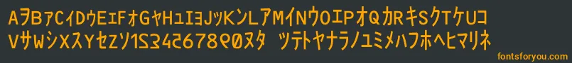 フォントMatrixCodeNfi – 黒い背景にオレンジの文字