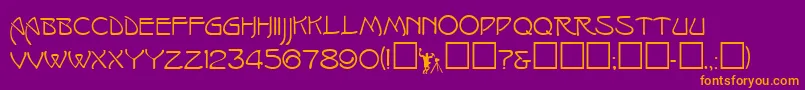 Isadorac Font – Orange Fonts on Purple Background