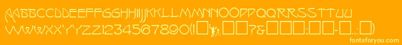 Isadorac Font – Yellow Fonts on Orange Background