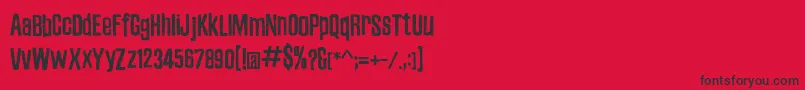 フォントZubajdaDt – 赤い背景に黒い文字